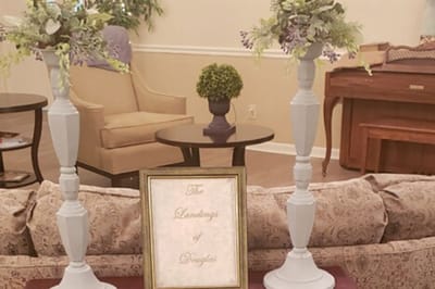 Interior decor with facility name in a common area