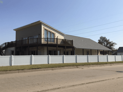 Exterior view of a senior care facility building