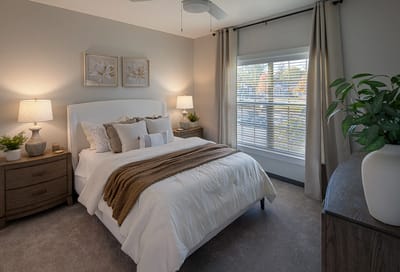 Cozy bedroom in a senior living facility