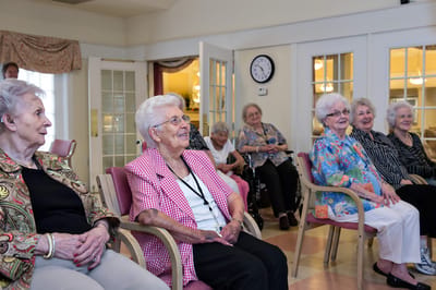 Residents enjoying an activity in a common area