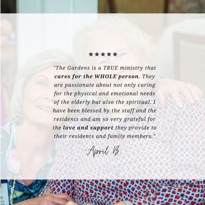 The Gardens at Calvary Alc, assisted living in Columbus, GA — Quote highlighting resident satisfaction and gratitude