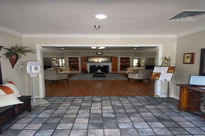 Common area of the assisted living facility with seating
