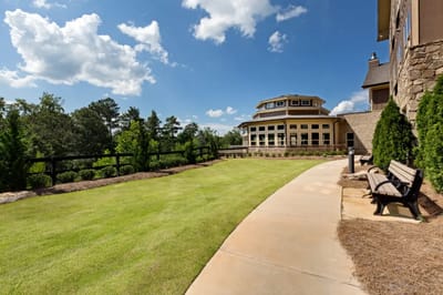 Well-maintained outdoor space with a view of the building