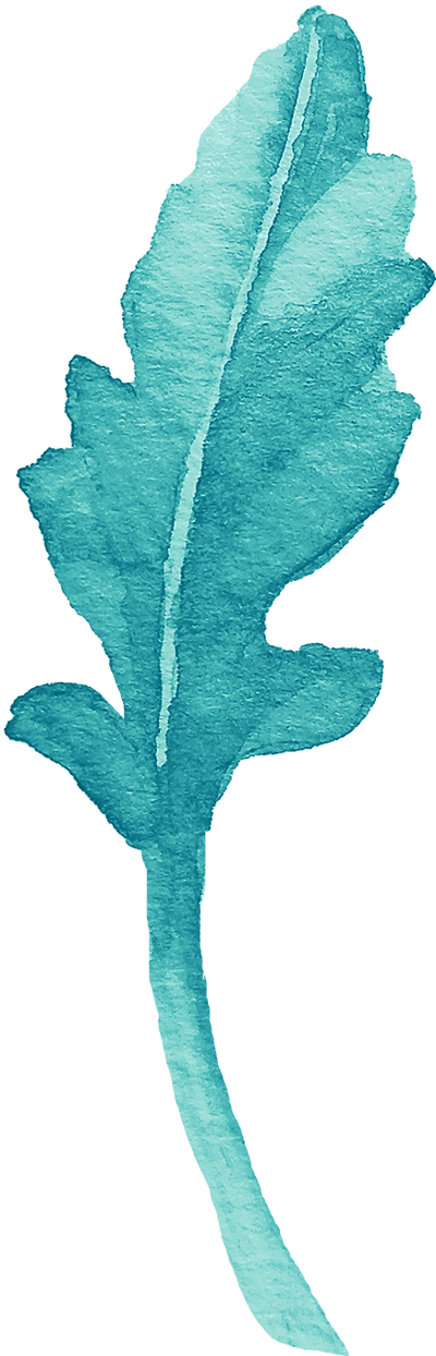 Decorative watercolor leaf design