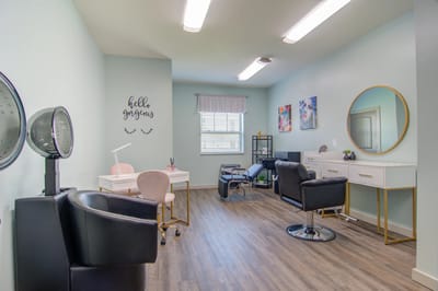 Interior view of a beauty salon in the facility