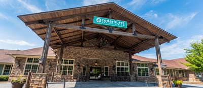Exterior view of Cedarhurst Senior Living entrance