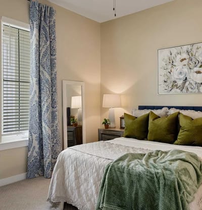 Cozy bedroom interior with elegant decor
