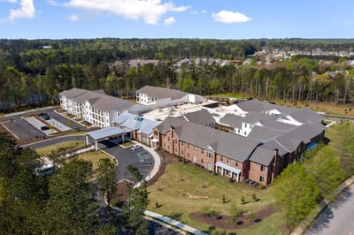 Aerial view of The Claiborne at Newnan Lakes facility with outdoor space