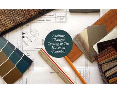 Architectural floor plan with color samples.