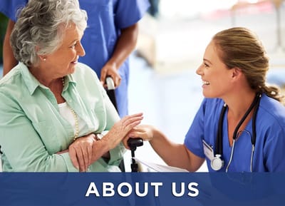 Caregiver interacting with a senior resident