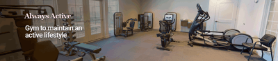 Interior view of a gym area with exercise equipment