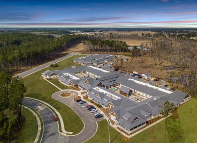 Aerial view of the Legacy at Savannah Quarters facility