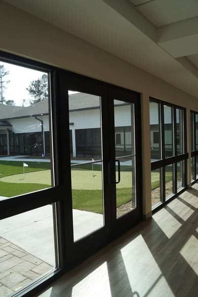 Interior view showing large windows and outdoor space