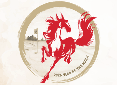 Artistic representation of a running horse for the Year of the Horse