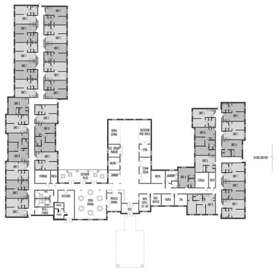 Architectural floor plan of the facility layout