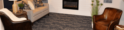 Cozy common area with comfortable seating and fireplace