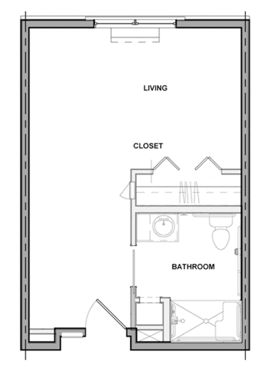 Floor plan of a living space layout