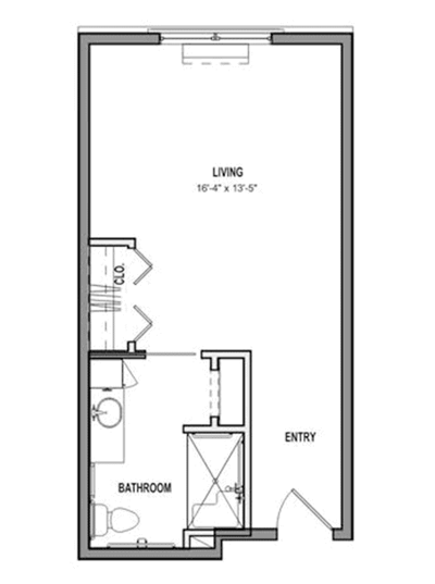 Architectural floor plan of a living space