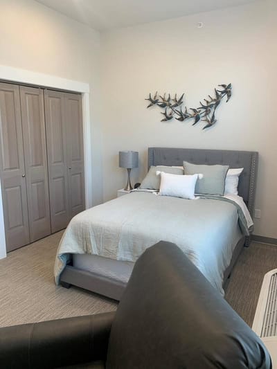 Cozy bedroom in a senior living facility