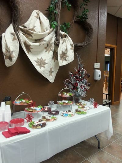 Table set with decorated desserts for an event
