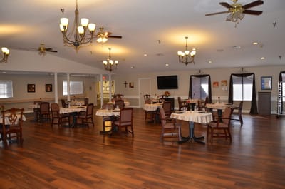 Dining area with tables and chairs