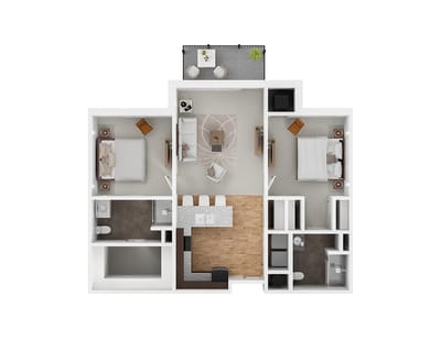 Architectural floor plan of a resident unit