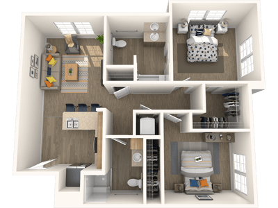 Architectural floor plan of a residence layout