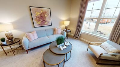 Cozy resident living room with modern furniture