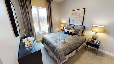 Cozy resident bedroom with elegant decor