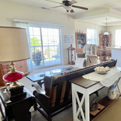 Cozy common area with comfortable seating and natural light