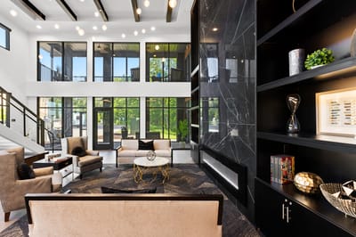Modern lobby area with ample natural light