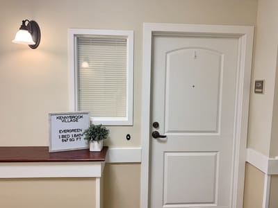 Interior view of a resident room door in Kennybrook Village
