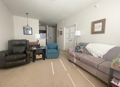 Cozy living room in a senior living facility