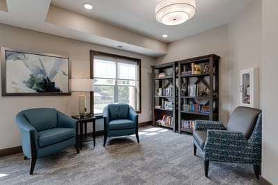 Cozy seating area in a senior living facility