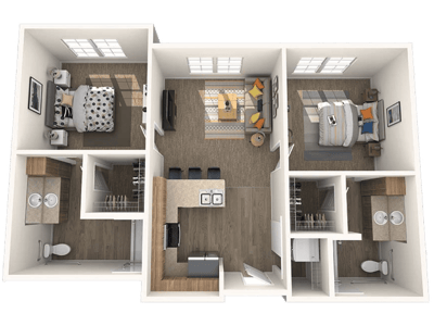 Quartet – A Senior Living Village, assisted living in Bettendorf, IA — Floor plan of a senior living apartment layout