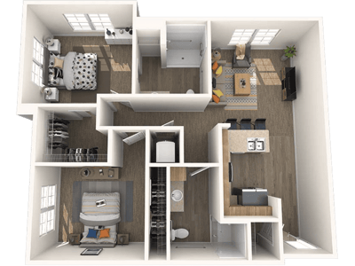Architectural floor plan of a residential unit