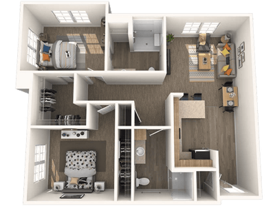 Quartet – A Senior Living Village, assisted living in Bettendorf, IA — Floor plan of a senior living apartment layout
