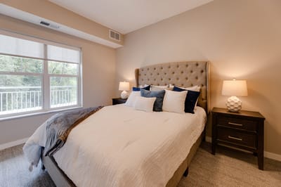 Cozy private bedroom with natural light