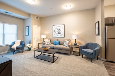Comfortable living room in an assisted living facility