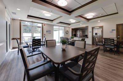 Common area with seating and natural light