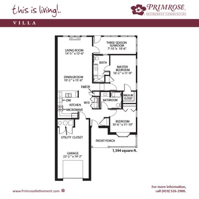 Architectural floor plan of a villa