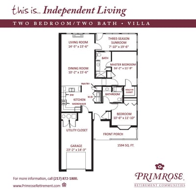 Architectural floor plan for an independent living villa