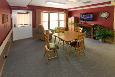 Interior view of a common area with furniture