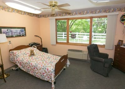 Comfortable resident room with window view