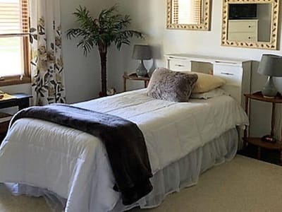 Cozy bedroom in a senior living facility