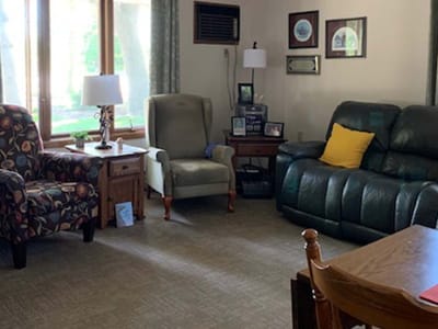 Cozy common area with seating and decor