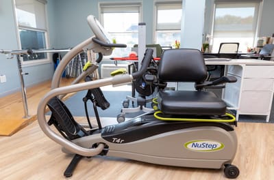 NuStep rehabilitation exercise equipment in an activity room