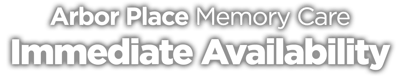 Memory care facility logo with availability notice