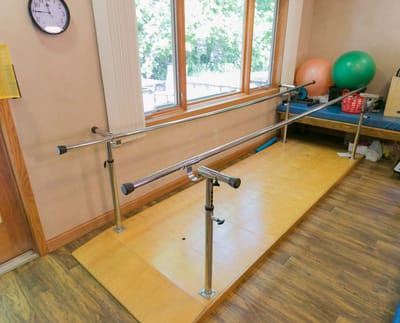 Physical therapy equipment in rehabilitation center