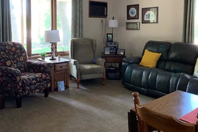 Cozy common area with seating and natural light